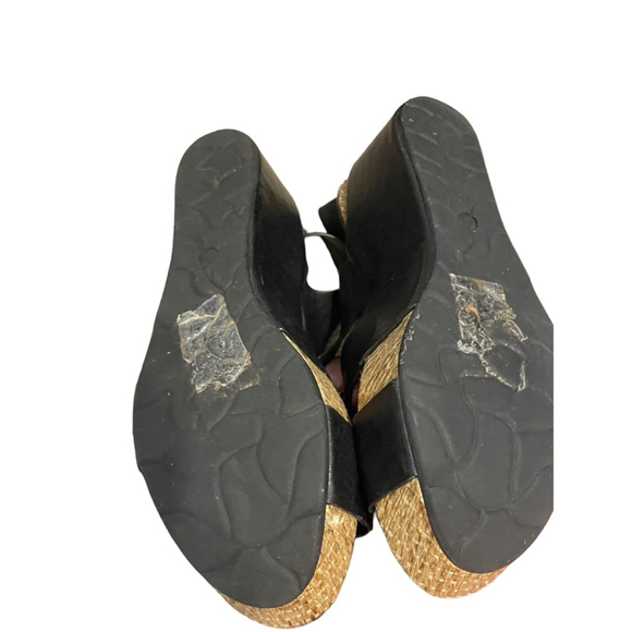 Women's Pierre Dumas Black Leather Sandals Size 8 - Picture 2 of 3